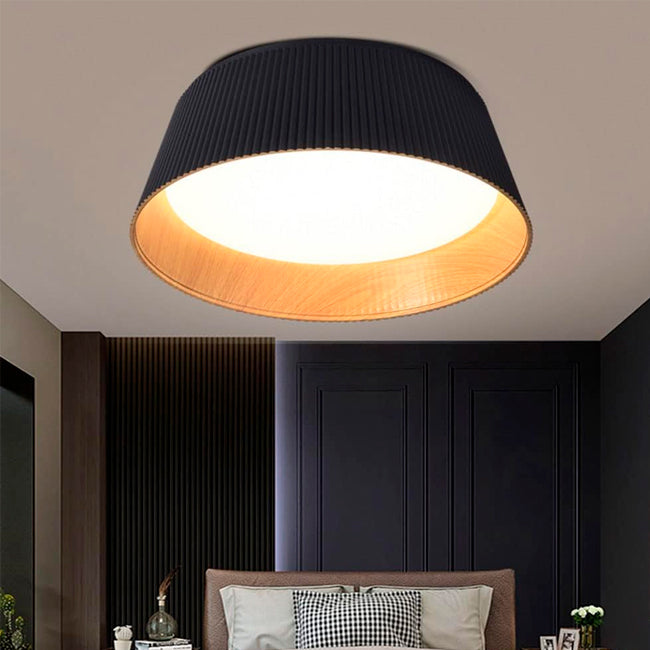 LÁMPARA DE TECHO DEVORA LED BLACK AND WOOD 36W + CONTROL REMOTO