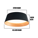 LÁMPARA DE TECHO DEVORA LED BLACK AND WOOD 36W + CONTROL REMOTO