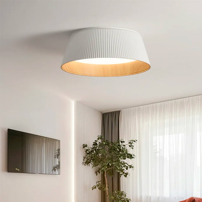 LÁMPARA DE TECHO DEVORA LED WHITE AND WOOD 36W + CONTROL REMOTO