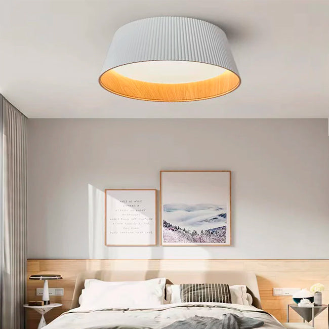 LÁMPARA DE TECHO DEVORA LED WHITE AND WOOD 36W + CONTROL REMOTO