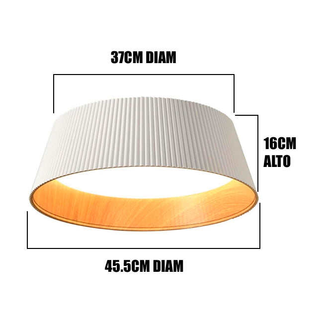 LÁMPARA DE TECHO DEVORA LED WHITE AND WOOD 36W + CONTROL REMOTO