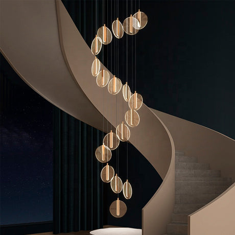LÁMPARA COLGANTE CASCADA SOLARIS GOLD LED