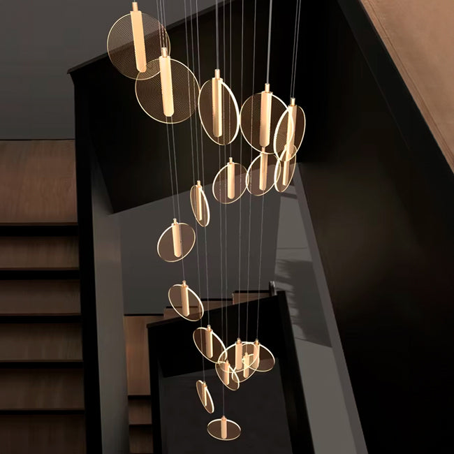 LÁMPARA COLGANTE CASCADA SOLARIS GOLD LED