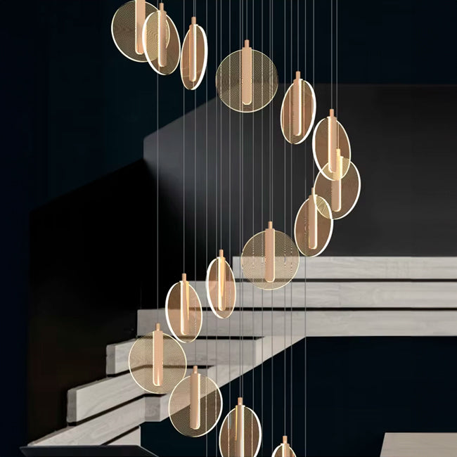 LÁMPARA COLGANTE CASCADA SOLARIS GOLD LED