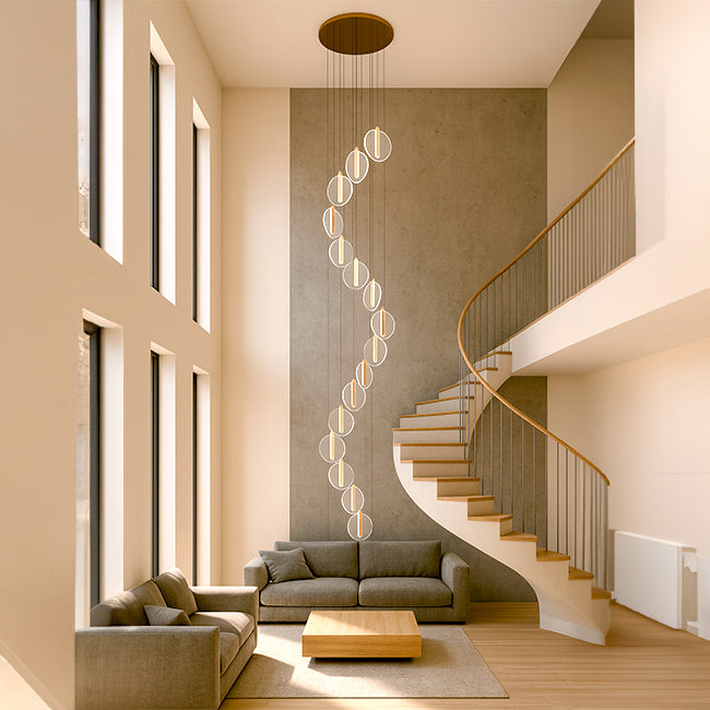 LÁMPARA COLGANTE CASCADA SOLARIS GOLD LED