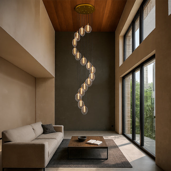 LÁMPARA COLGANTE CASCADA SOLARIS GOLD LED
