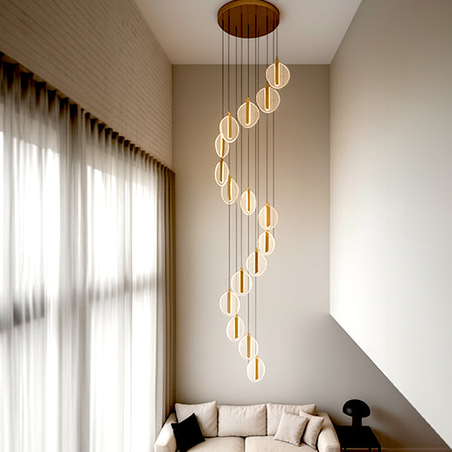 LÁMPARA COLGANTE CASCADA SOLARIS GOLD LED