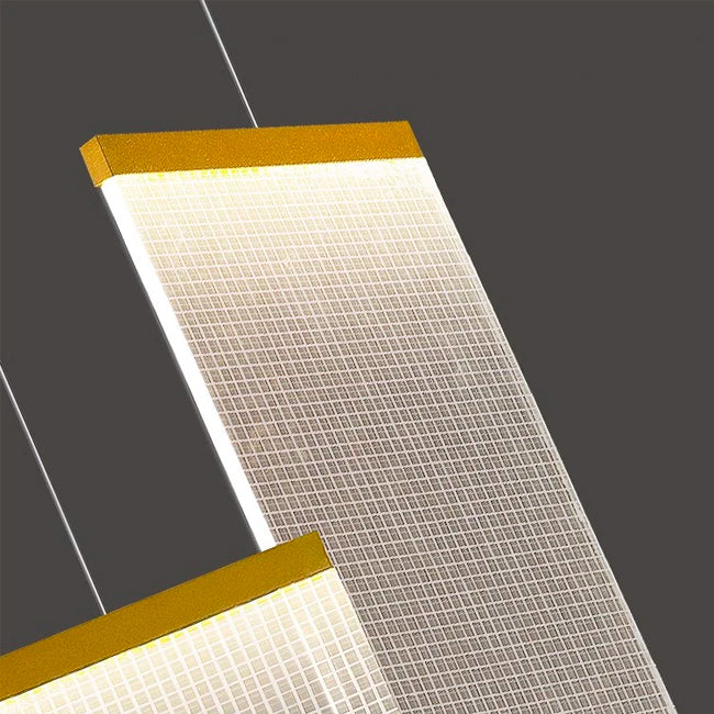 LÁMPARA COLGANTE RAINFALL BLOCKS LUX GOLD LED