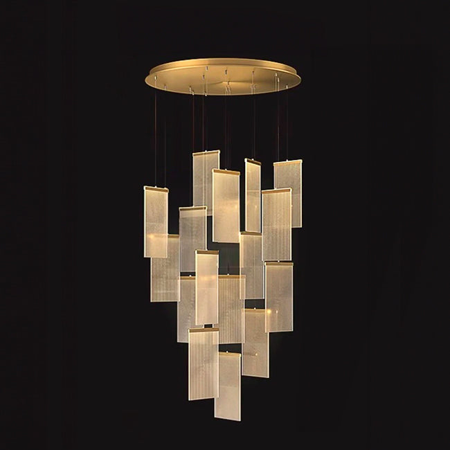 LÁMPARA COLGANTE RAINFALL BLOCKS LUX GOLD LED