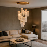 LÁMPARA COLGANTE RAINFALL BLOCKS LUX GOLD LED