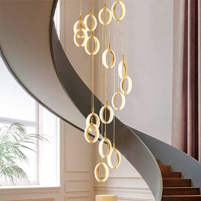 LÁMPARA COLGANTE RAINFALL ODALIS GOLD LED