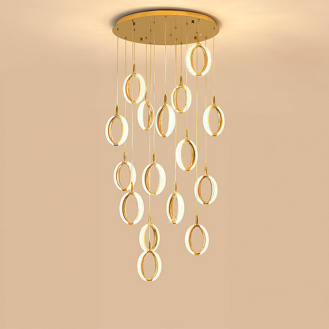 LÁMPARA COLGANTE RAINFALL ODALIS GOLD LED