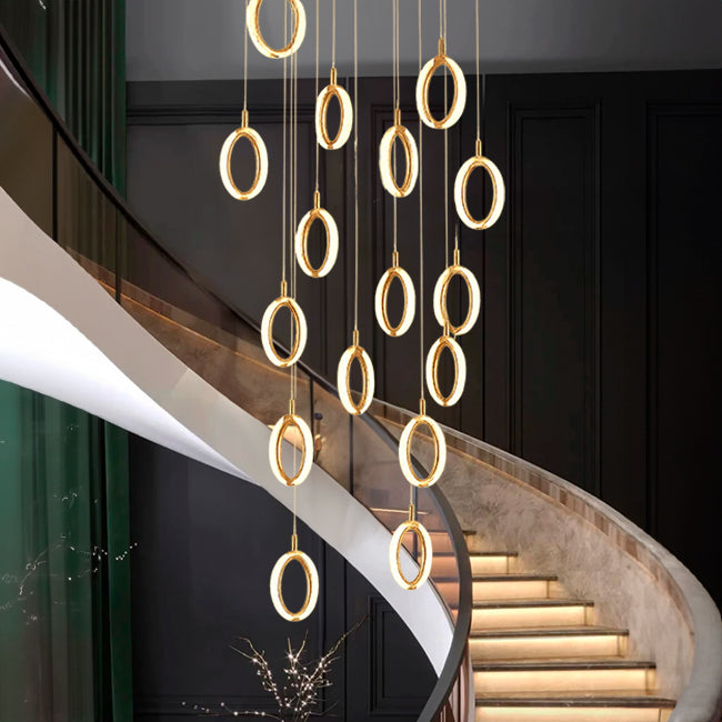 LÁMPARA COLGANTE RAINFALL ODALIS GOLD LED