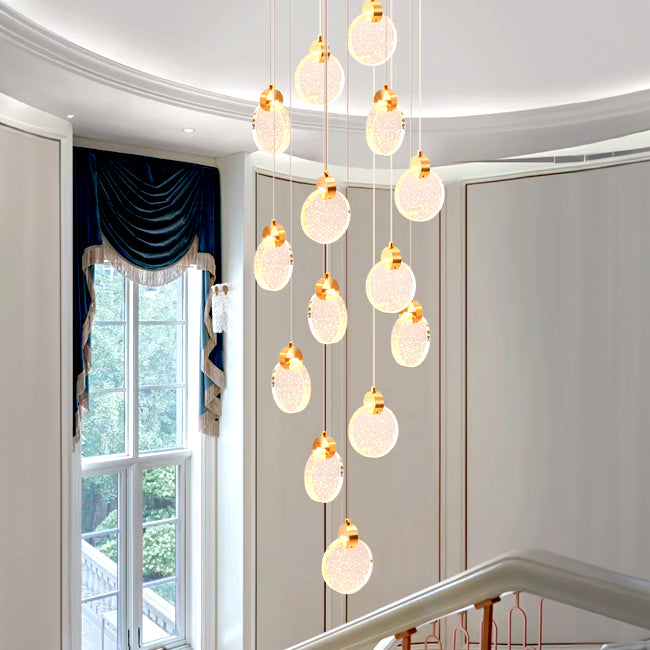 LÁMPARA COLGANTE RAINFALL ZARIEL GOLD LED