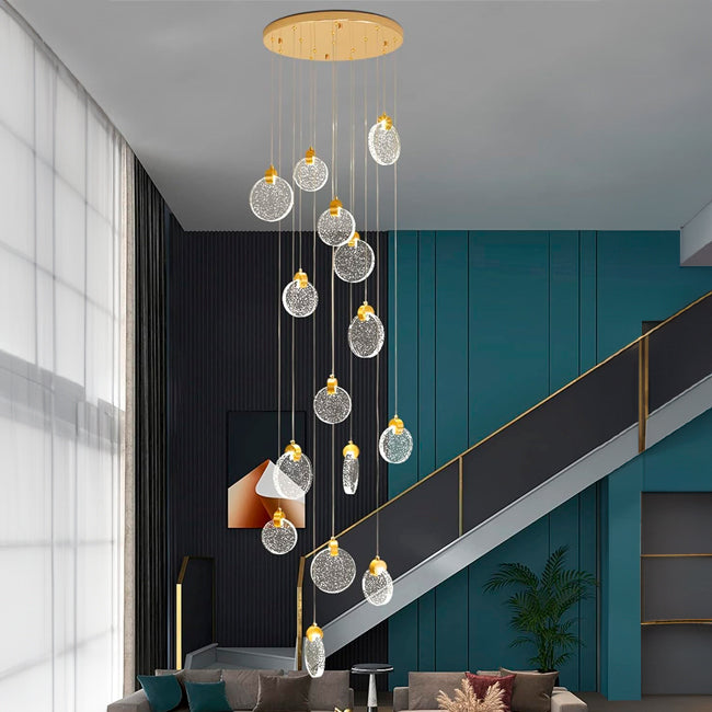 LÁMPARA COLGANTE RAINFALL ZARIEL GOLD LED