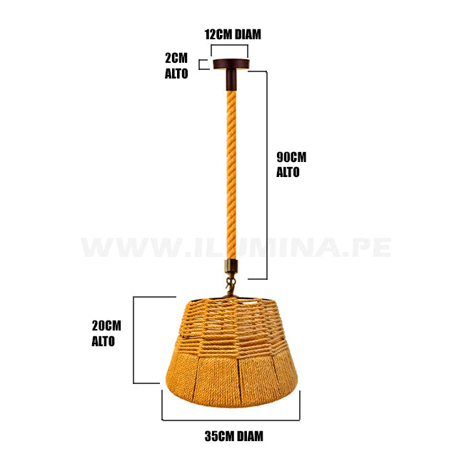 LÁMPARA COLGANTE ARTESANAL DANIA LED ECOLAMPS
