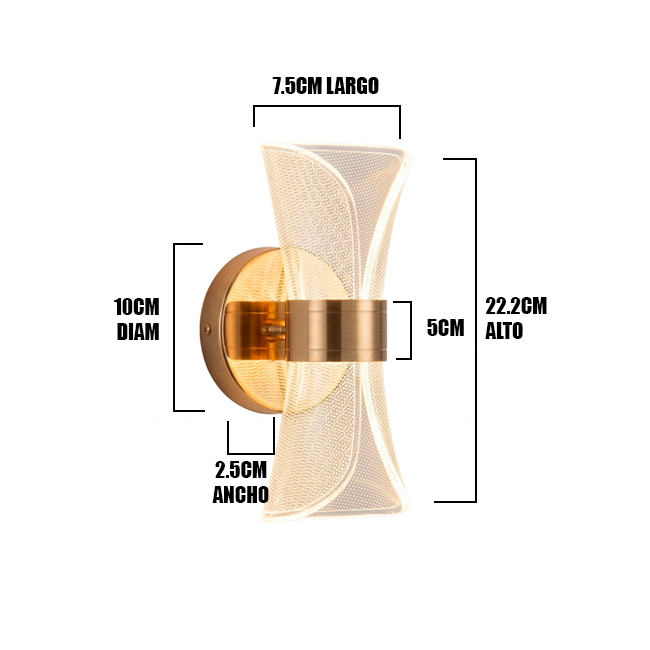LÁMPARA DE PARED INTERIOR GALAXY GOLD LED TRICOLOR