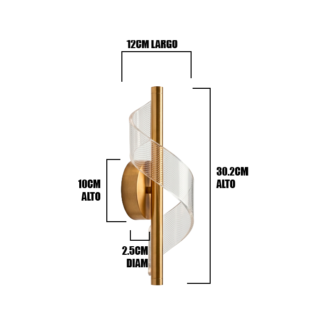 LÁMPARA DE PARED INTERIOR HELIX DOT GOLD LED TRICOLOR