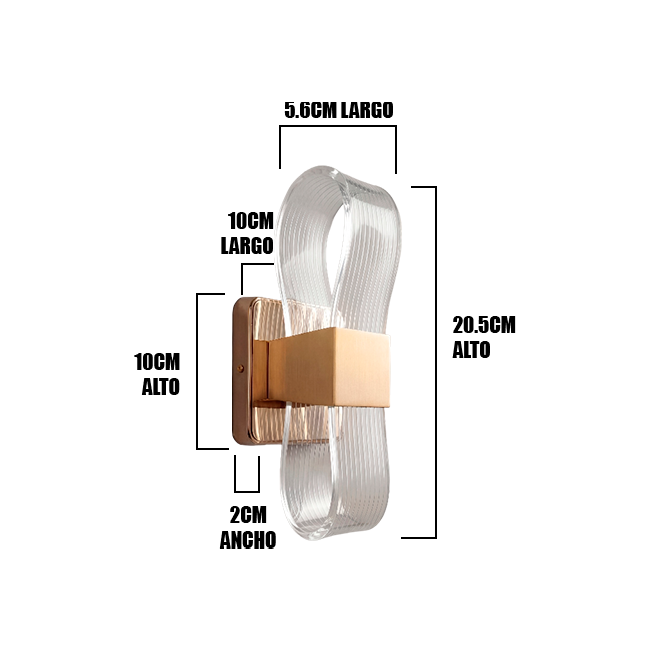 LÁMPARA DE PARED INTERIOR FLOW GOLD LED TRICOLOR