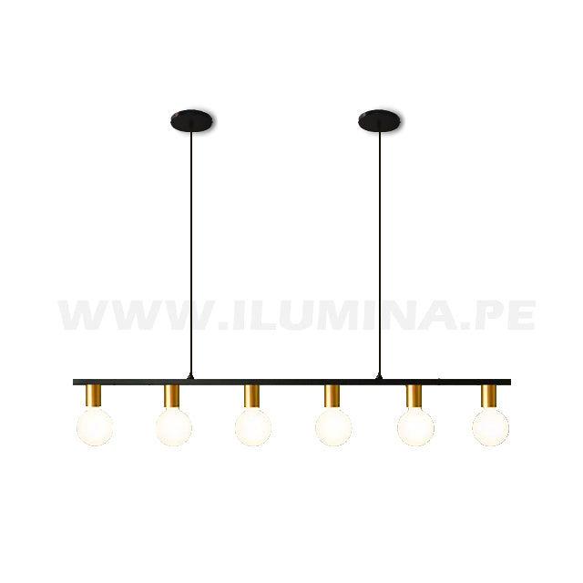 LÁMPARA COLGANTE FLORENCIA BLACK AND GOLD LED