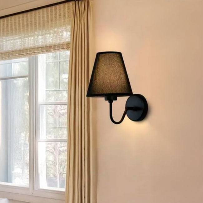 LÁMPARA DE PARED INTERIOR MARINA BLACK LED