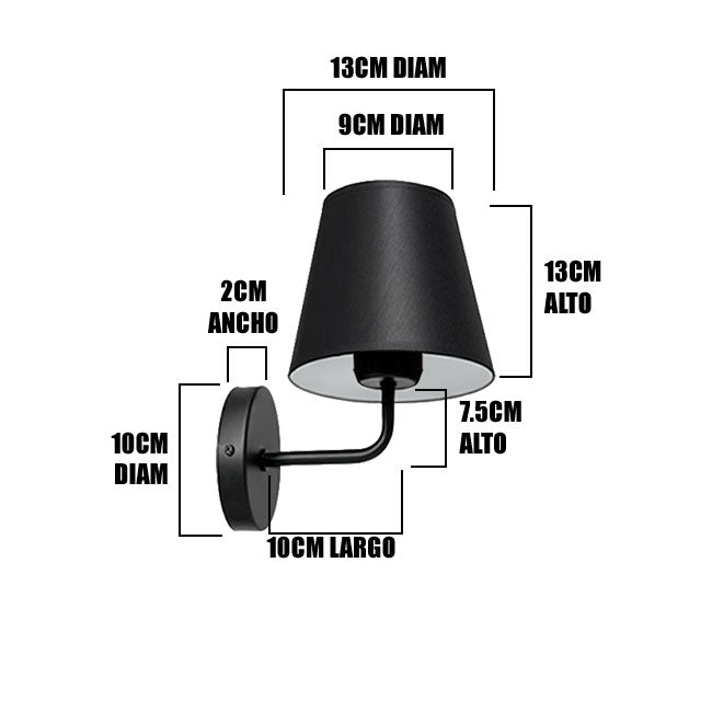 LÁMPARA DE PARED INTERIOR ANTUANE BLACK - SIN FOCO