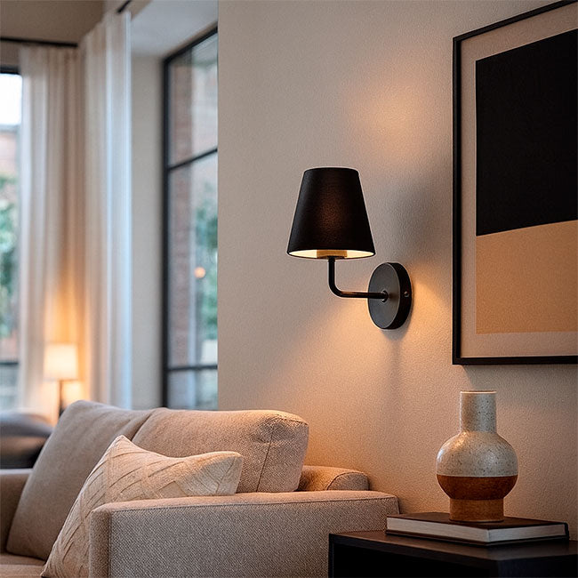 LÁMPARA DE PARED INTERIOR ANTUANE BLACK - SIN FOCO