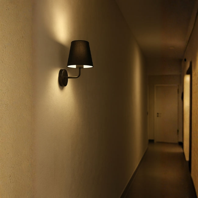 LÁMPARA DE PARED INTERIOR ANTUANE BLACK + FOCO LED ÁMBAR G45 4W LUZ CÁLIDA