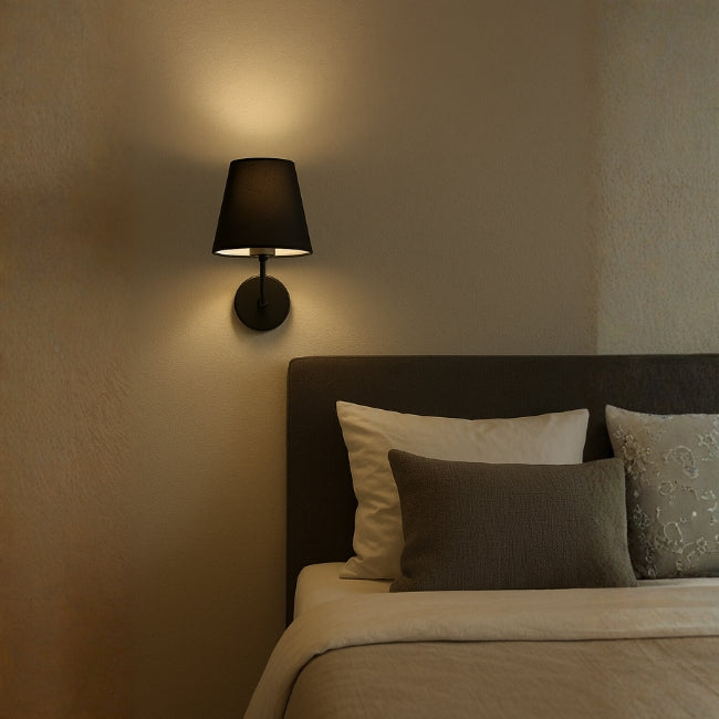 LÁMPARA DE PARED INTERIOR ANTUANE BLACK + FOCO LED ÁMBAR G45 4W LUZ CÁLIDA