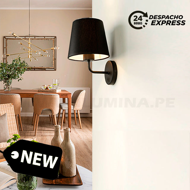 LÁMPARA DE PARED INTERIOR ANTUANE BLACK LED