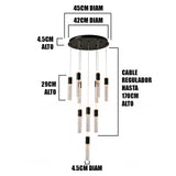 LÁMPARA COLGANTE PREMIUM PAOLA BLACK AND GOLD LED + CONTROL REMOTO