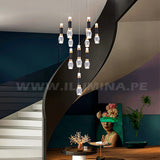 LÁMPARA COLGANTE PREMIUM GRECIA BLACK AND GOLD LED + CONTROL REMOTO