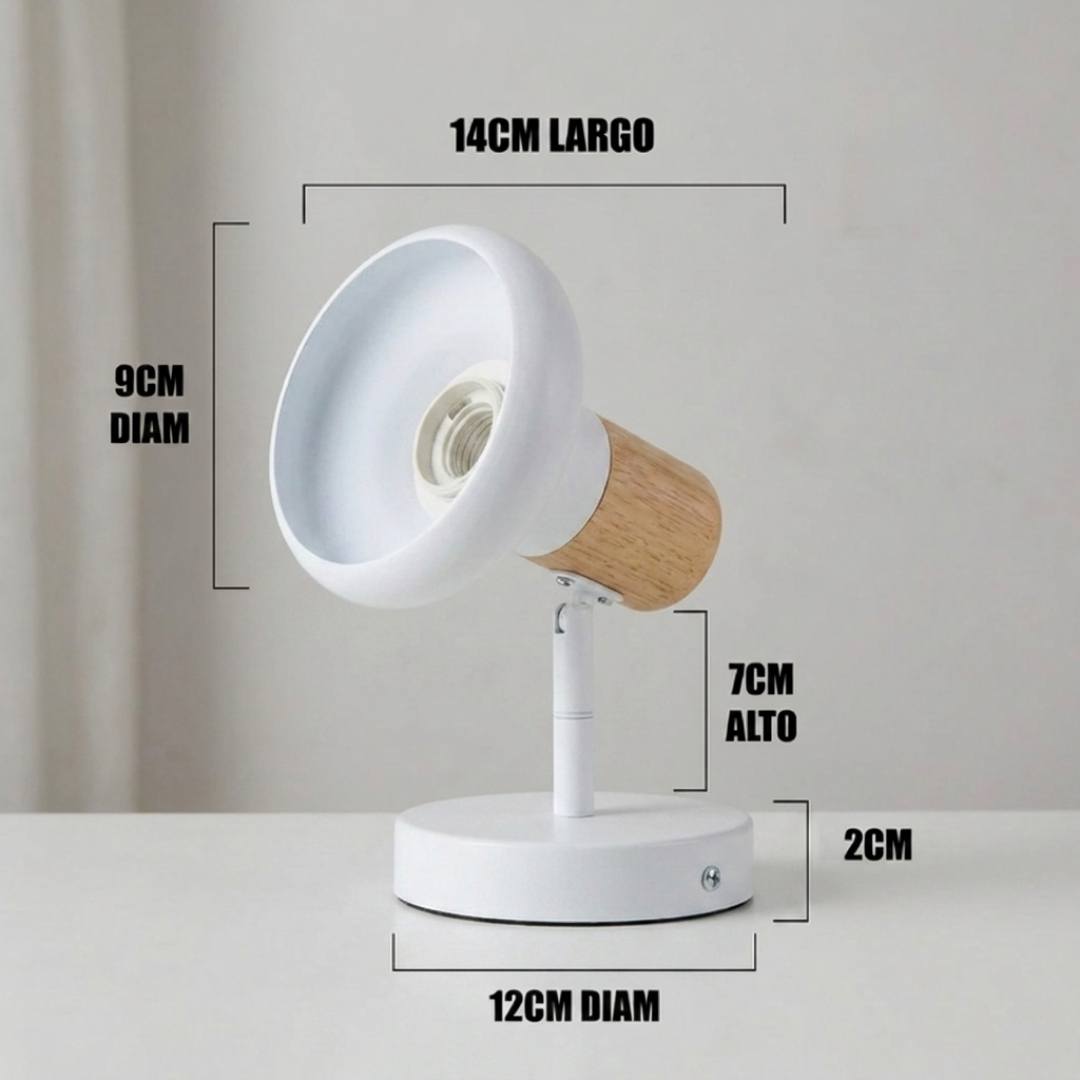 Dimensiones del aplique ALMA BAR White: largo 14 cm y domo de 9 cm