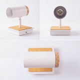 Vistas del aplique blanco con madera, socket GU10, foco no incluido