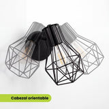 Aplique de pared con cabezal orientable PRISMA mostrando diferentes ángulos