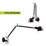 Aplique de pared con brazo articulado que se estira y se pliega