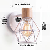 Dimensiones del aplique DIAMANTE: base 10 cm y spot de 17 cm
