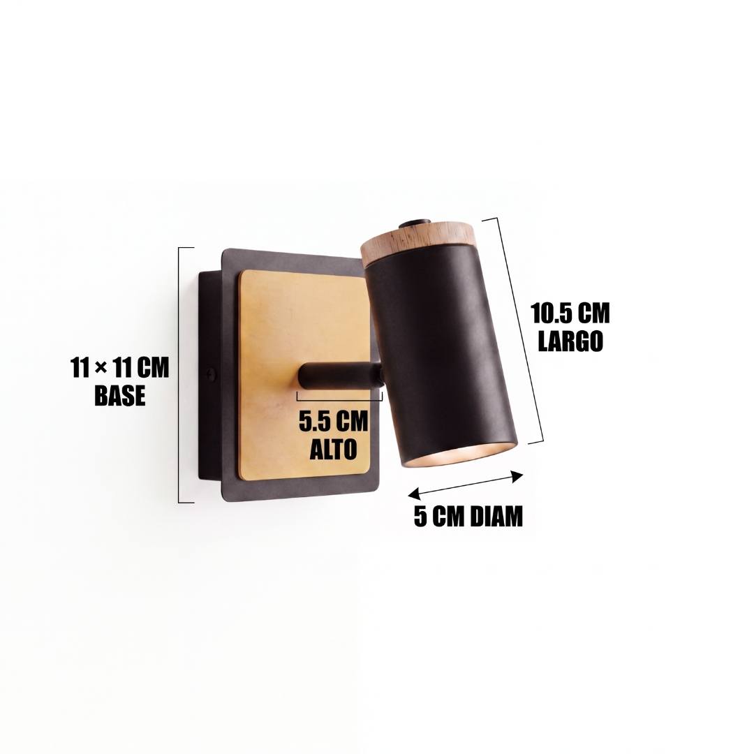 Dimensiones del aplique ESTELA: base 11x11 cm y cuerpo de 10.5 cm