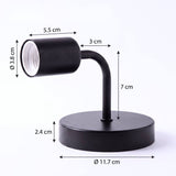 Dimensiones del aplique de pared Mia Black: base de 11.7 cm y socket E27