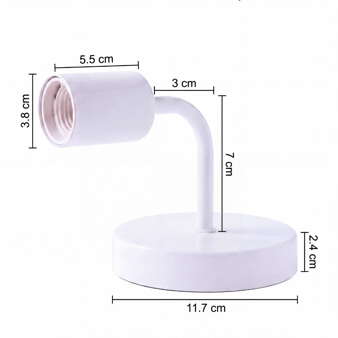 Dimensiones del aplique de pared Mia: base de 11.7 cm y socket E27