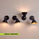 Apliques BRERA con el cono orientado arriba, abajo, izquierda y derecha