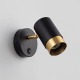 Aplique negro con brazo dorado y cabezal girable orientado