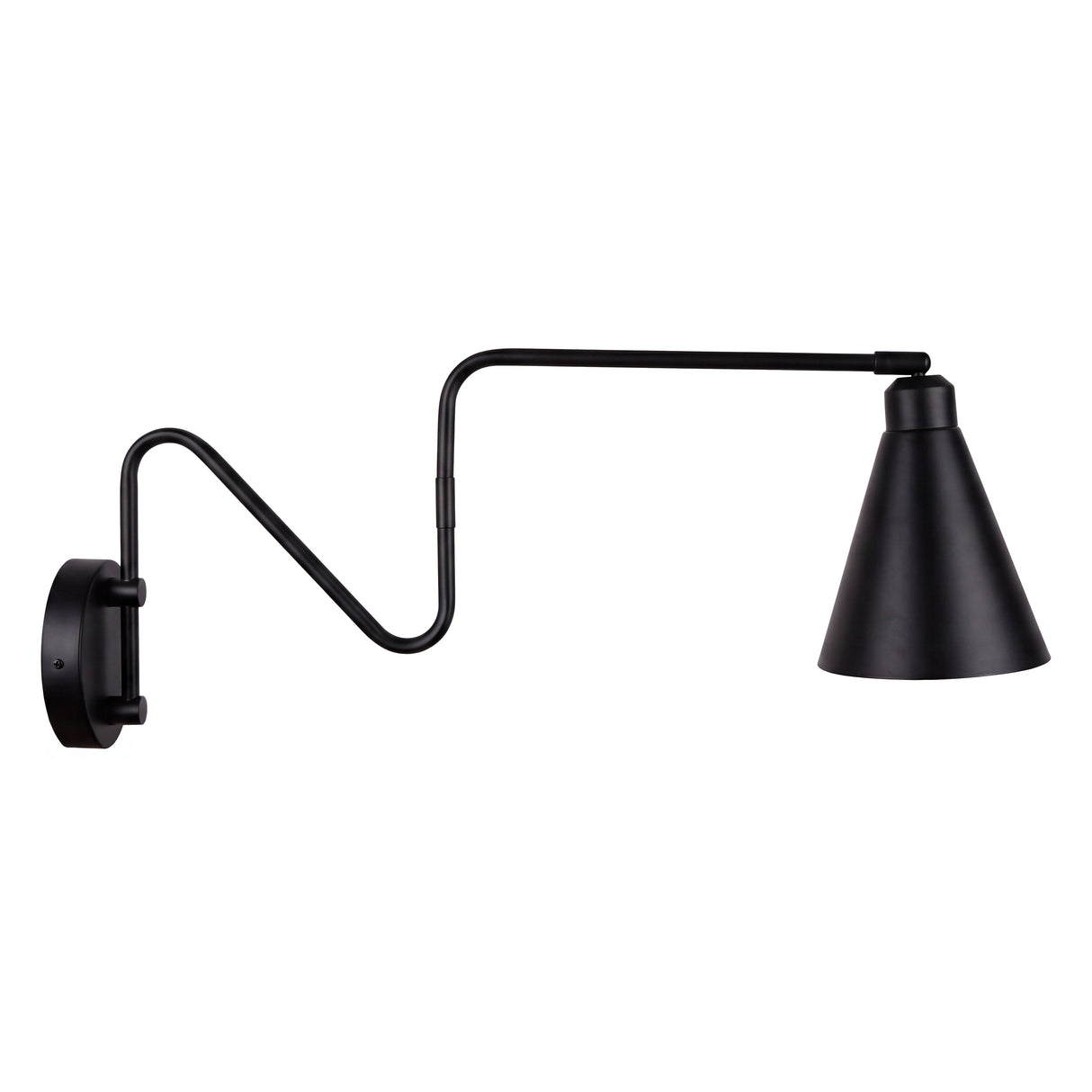 Estructura metálica orientable negra mate de diseño minimalista aislada para catálogo digital.