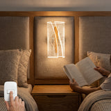 Aplique de pared LED moderno en cabecera de cama para lectura en dormitorio.