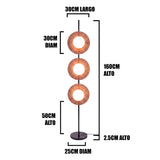 Diagrama de cotas de una estructura vertical de 160cm de alto para distribución de iluminación.