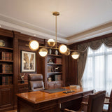 Oficina o biblioteca personal con iluminacion de diseño lineal modelo Nova Gold.