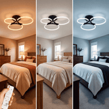 Comparativa de luz de 3000K, 4500K y 6000K ajustable mediante control remoto.