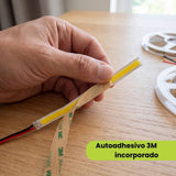 Autoadhesivo 3M en la parte posterior de la cinta LED COB 12V