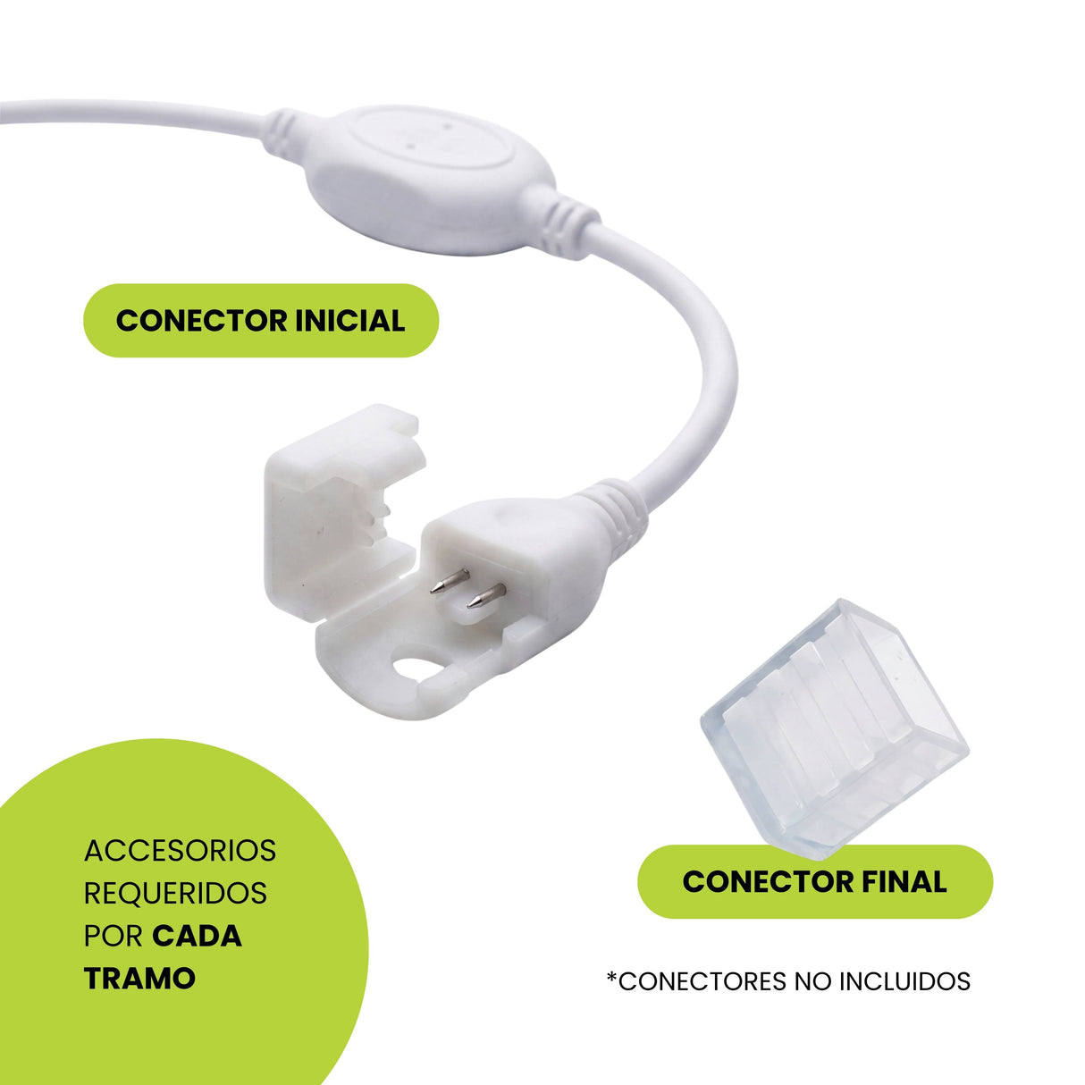Accesorios técnicos de conexión estanca y tapón final para proyectos de arquitectura contemporánea.