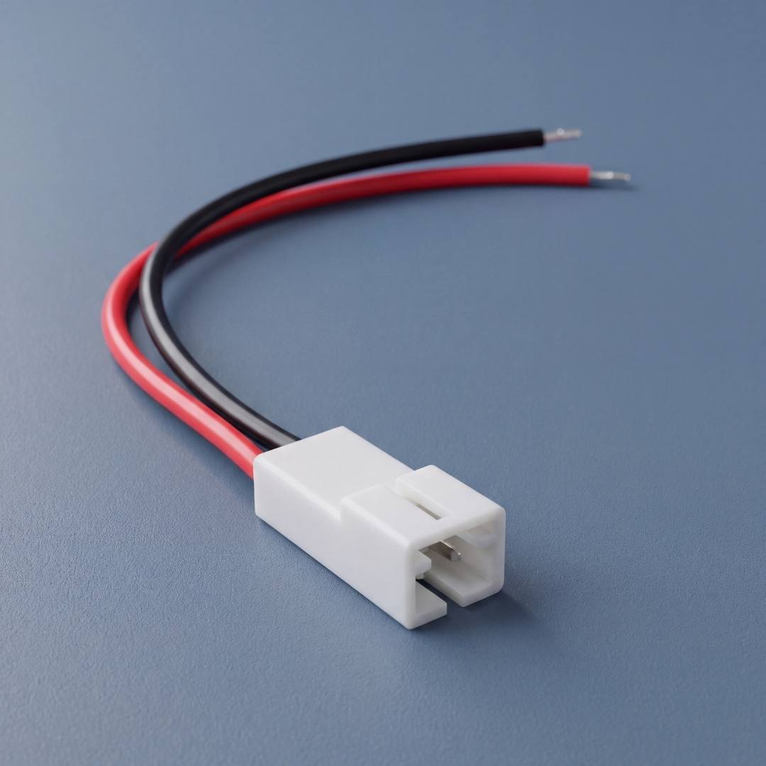 Conector macho JST XH 2.54mm de 2 pines con cable rojo y negro